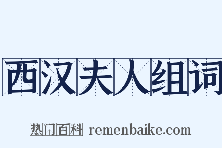 西汉夫人组词是什么意思的图片